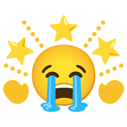 Crying emoji 😭 combined with 🌟 emoji mashup