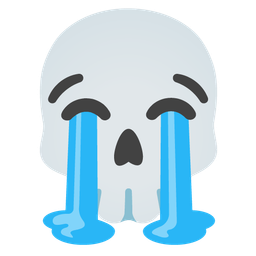 Crying emoji 😭 combined with 💀 emoji mashup