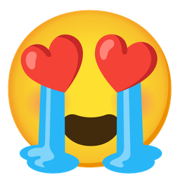 Crying emoji 😭 combined with 😍 emoji mashup